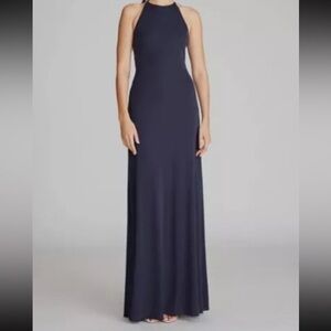Beautiful navy blue long dress. Size 14. Worn once. Wedding, prom, or party.